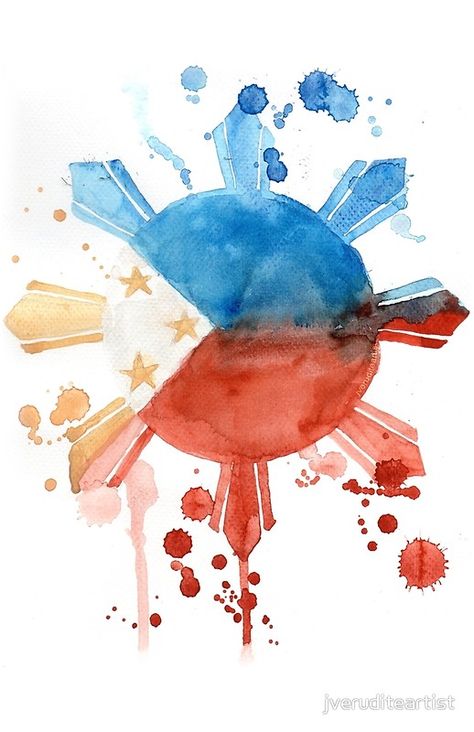 "Philippine Flag Inspired Art" Art Print by jveruditeartist | Redbubble Philippine Flag Wallpaper, Dream Home Aesthetic, Philippines Tattoo, Filipino Flag, Filipino Tattoos, Filipino Art, Philippine Art, Philippines Culture, Aesthetic Home Decor