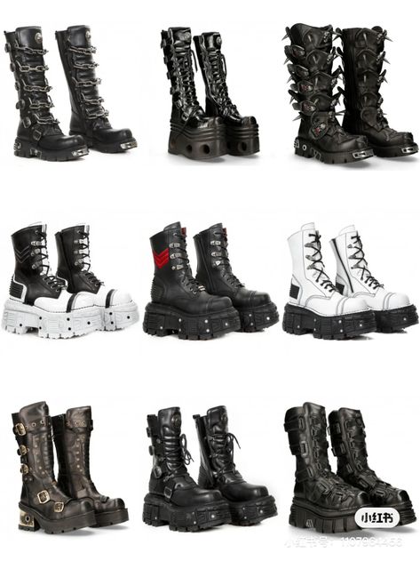 Mens Goth Shoes, Boots Aesthetic Outfit, Alt Boots, Grunge Shoes, New Rocks, Boots Goth, Goth Shoes, Alt Clothes, Punk Shoes