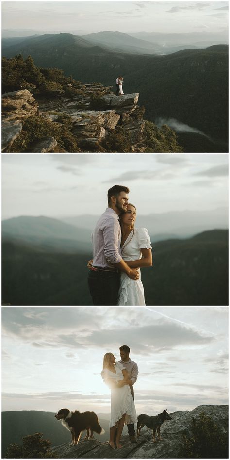 Prewedding Mountain Photo Ideas, Pre Wedding Shoot Mountains, Hiking Engagement Photoshoot, Alberta Engagement Photos, Moody Mountain Engagement Photos, Wilderness Engagement Photos, Elope Mountain Wedding, Engagement Photos Georgia, Mountaintop Engagement Photos