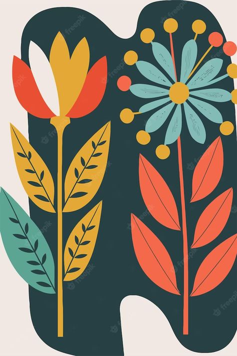 Floral Posters, Background Retro, Shape Collage, Modern Art Wall, Floral Poster, Boho Design, Abstract Flower, Boho Designs, Minimal Style