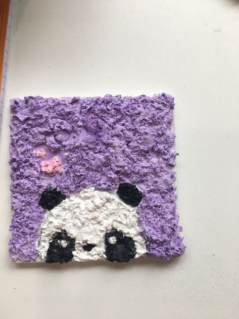 Tissue Paper Painting, Diy Canvas Art Easy, Textured Paper Art, Panda Painting, Tissue Paper Art, Tissue Paper Crafts, Diy Crafts Love, Cute Canvas Paintings, Art And Craft Videos