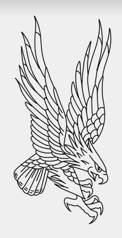 Traditional Eagle Tattoo Design, Eagle Tattoo For Women, Women Outline, Eagle Tattoo Design, Traditional Tattoo Outline, Traditional Eagle, Chest Tattoo Stencils, Traditional Eagle Tattoo, Traditional Tattoo Stencils