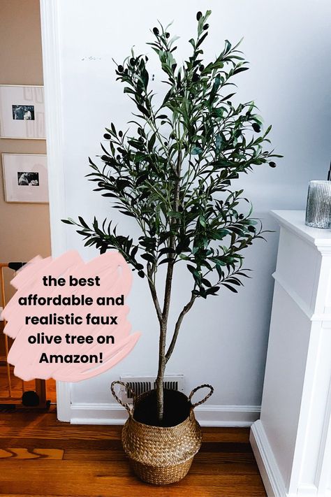 Faux olive tree, basket planter, amazon home decor, amazon finds, modern home decor, organic modern decor, modern farmhouse, transitional farmhouse, fake olive tree, artificial olive tree Best Faux Olive Tree, Olive Trees In Pots, Faux Plant Decor, Transitional Farmhouse Decor, Mil Suite, Rae Of Sunshine, Trees In Pots, Plants In Baskets, Oliver Tree