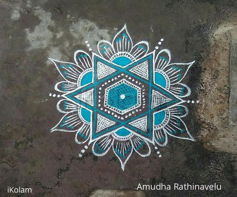 Margazhi Kolam, by Amudha.R Margali Kolam, Simple Rangoli Kolam, Margazhi Kolam, Free Hand Designs, Simple Mehendi Designs, Very Easy Rangoli Designs, Rangoli Simple, Rangoli Side Designs, Simple Flower Design