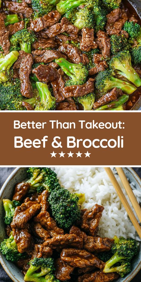 This beef and broccoli stir fry is unbelievably delicious and super easy to make! Tender flank steak is seared to perfection in a wok or skillet, then tossed in a rich, savory sauce made with soy sauce, brown sugar, and cornstarch—no spice, just pure flavor. Serve it over rice for a gluten-free, restaurant-style dinner that beats takeout every time. Perfect for satisfying those Asian food cravings—think Panda Express or PF Chang’s, but homemade! #beef #broccoli #stirfry Stir Fry Steak And Broccoli, Homemade Beef And Broccoli Sauce, Tender Beef And Broccoli, Brocolli Beef Recipes Easy, Stove Top Beef And Broccoli, Beef Brocolli Recipe, Beef N Broccoli Recipes, Steak Broccoli Stir Fry, Gluten Free Beef And Broccoli