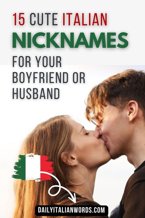 15 cute italian nicknames for your boyfriend or husband Cute Italian Nicknames, Italian Nicknames, Italian Love Phrases, Names To Call Your Boyfriend, Beautiful Italian Words, Pet Names For Boyfriend, Nicknames For Boyfriends, Learn To Speak Italian, Names For Boyfriend