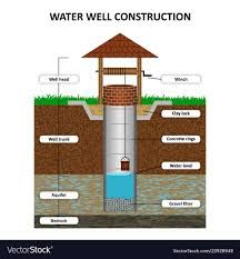 Water Well Design, Cross Section Illustration, Section Illustration, Artesian Well, Water Drop Logo, Concrete Ring, Water Well Drilling, Well Design, Carbon Sequestration