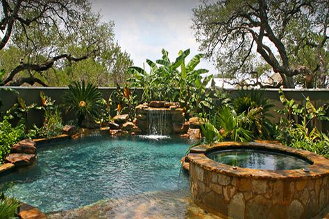 Pool by Keith Zars pools, San Antonio Texas Awesome Backyards, Dream Backyard Pool, Freeform Pools, Pools Backyard Inground, Stone Pool, Residential Pool, Backyard Dreams, Swimming Pool Landscaping, Outdoor Sanctuary