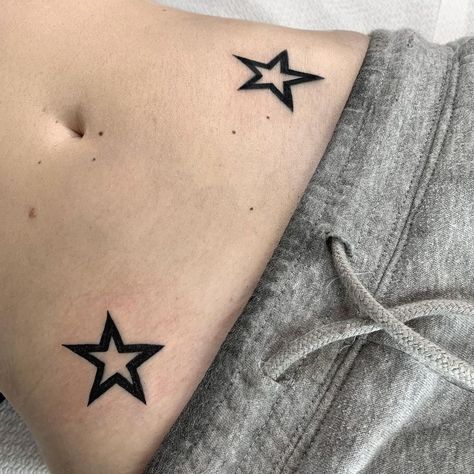 Star Waist Tattoo, Cutie Mark Tattoo, Scene Tattoos, Deftones Tattoo, Scene Tattoo, Waist Tattoos, Mark Tattoo, Grunge Tattoo, Funky Tattoos