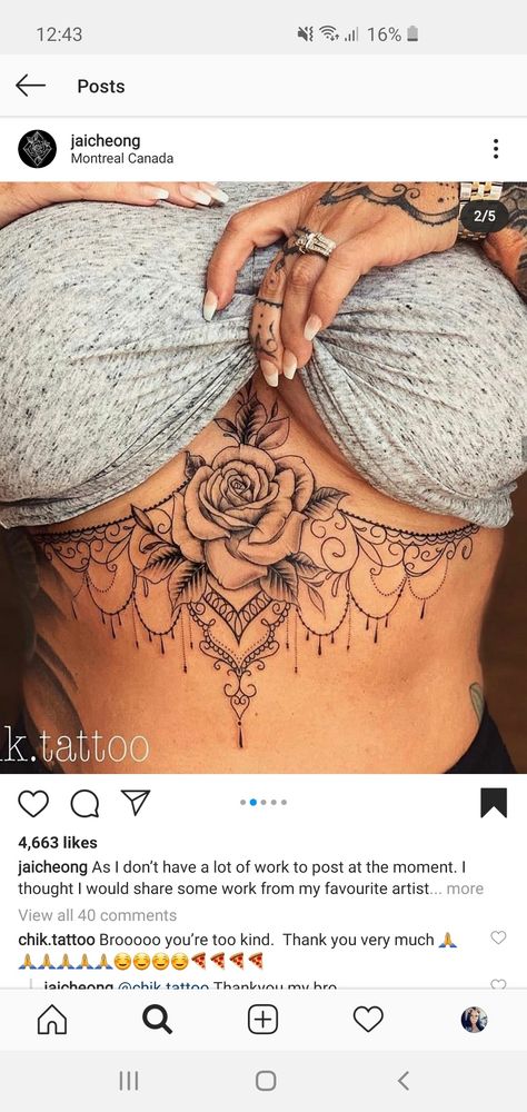 Underboob Tattoo Designs, Stomach Tattoos Women, Hip Thigh Tattoos, Belly Tattoos, Muster Tattoos, Hip Tattoos Women, Chest Tattoos For Women, Spine Tattoos For Women, Tattoos For Black Skin