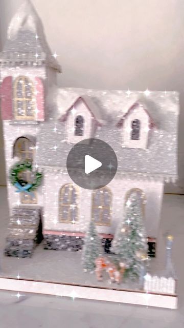 Britsy Bean on Instagram Diy Putz House Templates, Putz Houses Templates Free Printable, Putz Houses Diy, Putz House, Christmas Crafts Diy Projects, House Template, Frame Cabin, Christmas Village Houses, Cardboard House