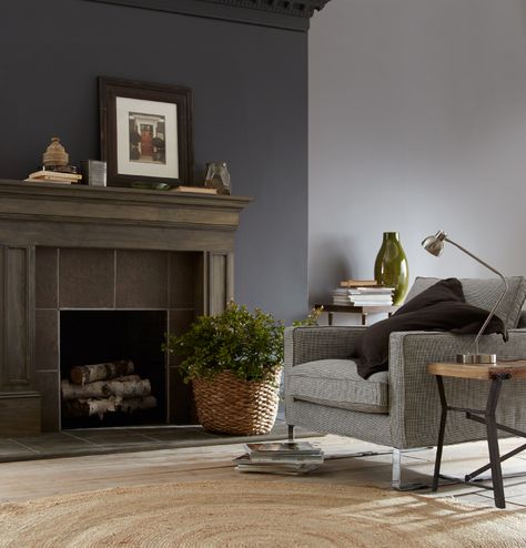 This month we chose a color spotlight from our collection of new grays.  Chimney PPU25-22 is a cool, deep gray working it’s way up the list of hot colors this season.   The popularity of gray tones in interior design continues.  We find light versions of the family following a coordination trend of pairings with brighter and … Behr Gray Paint, Behr Paint Colors Grey, Shades Of Grey Paint, Light Grey Paint Colors, Charcoal Walls, Color Of The Month, Charcoal Paint, Behr Colors, Behr Paint Colors