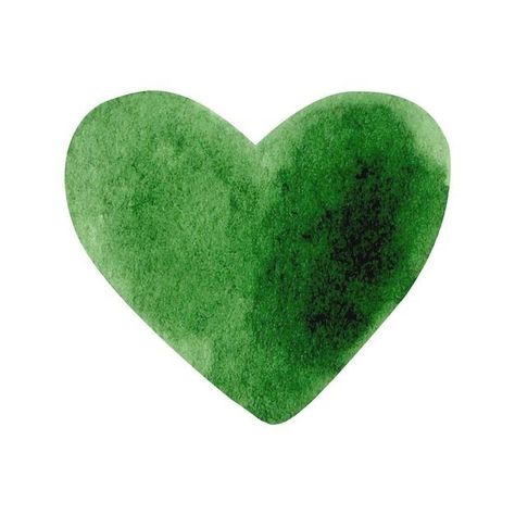 Green Prints, Green Icons, Heart Illustration, Heart Painting, Watercolor Heart, Green Watercolor, Green Sea, Luck Of The Irish, Valentine Card