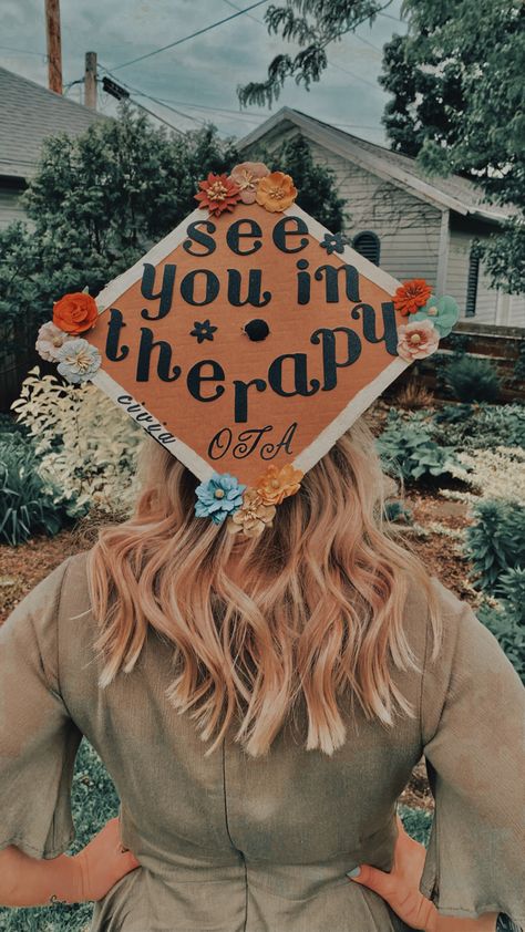 College Cap Decorations, College Graduation Cap Ideas, Social Work Graduation Cap, Psychology Graduation Cap, Graduation Cap Designs College, Graduation Cap Ideas, College Grad Cap Ideas, Grad Cap Decorated, Masters Graduation