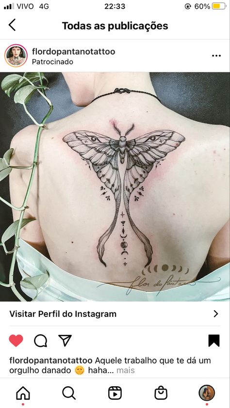 Back Moth Tattoo Women, Luna Moth With Eyes Tattoo, Whole Side Tattoo, Womens Back Neck Tattoo, Luna Moth Wings Tattoo, Luna Moth With Flowers Tattoo, Moth Back Of Neck Tattoo, Fairy Moth Tattoo, Lunar Moth Tattoo Sternum