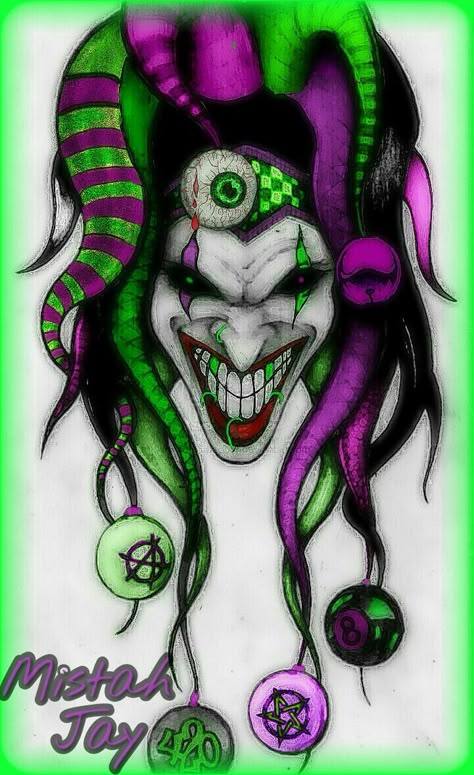 Mistah Jay Wicked Jester, Evil Jester, Evil Clown Tattoos, Joker Tattoo Design, Xman Marvel, Skull Rose Tattoos, Joker Images, Clown Horror, Scorpion Tattoo