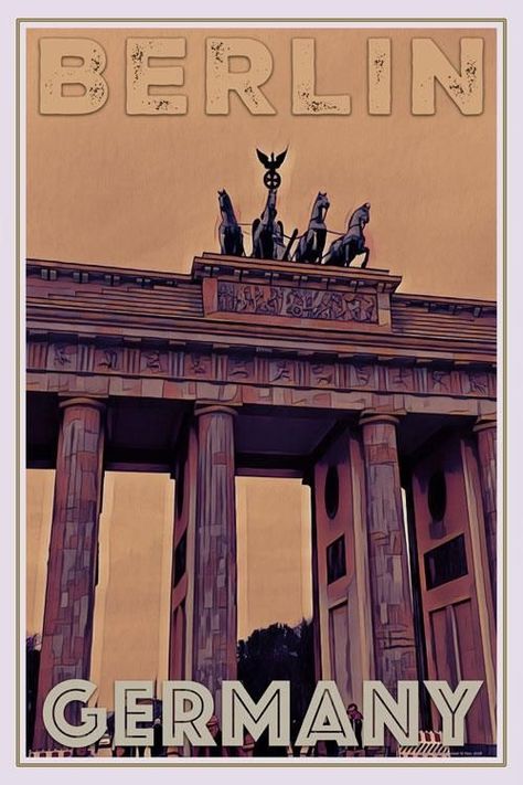 Berlin Poster, Travel Poster Design, Vintage Poster Design, Good Memories, Retro Travel Poster, Life Poster, Budget Planer, Vintage Travel Poster, Photo Wall Collage