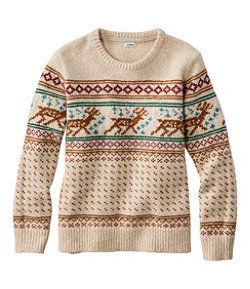 #LLBean: Women's Bean's Classic Ragg Wool Crewneck Intarsia Sweater 90s Ll Bean Catalog, Ll Bean Sweater Outfit, Ll Bean Aesthetic, Ll Bean Catalog, Cozy Fall Sweaters, Cute Winter Sweaters, Western Sweaters, Ll Bean Sweater, Cozy Sweaters Autumn