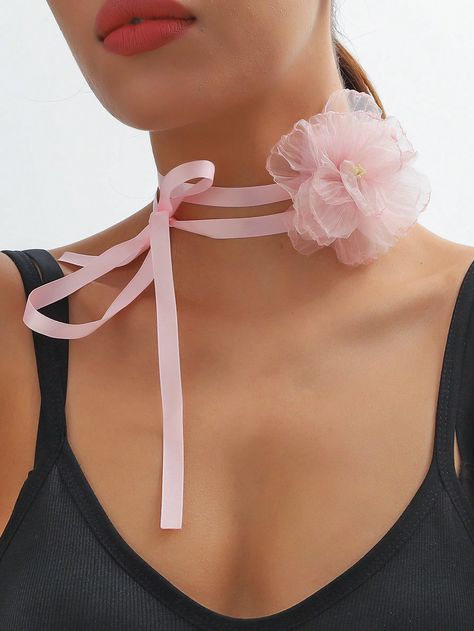 1pc Fashion Flower Decor Choker For Women For Daily Decoration | SHEIN USA Flower Necklaces, Neck Jewelry, Flower Choker, Girl Dinner, Party Necklace, Neck Jewellery, Chain Fashion, Choker Collar, Rope Necklace