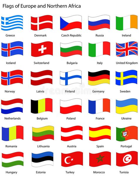 Flags of Europe (wavy style). Flags of Europe and Northern Africa with a wavy st , #Aff, #wavy, #Europe, #Flags, #Africa, #Northern #ad Every Country Flag, Flags Of Europe, World Flags With Names, Shapes Preschool Printables, Different Country Flags, All Country Flags, World Country Flags, Flag Of Europe, Flags Europe