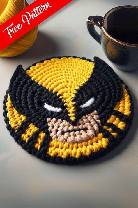 Creating a Wolverine crochet coaster is a fun and unique project for fans of the iconic Marvel character. Free Marvel Crochet Patterns, Marvel Knitting Patterns, Marvel Amigurumi Free Pattern, Marvel Diy Crafts, Marvel Coasters, One Piece Crochet Pattern, Crochet Marvel, Marvel Crochet, Crochet Cows