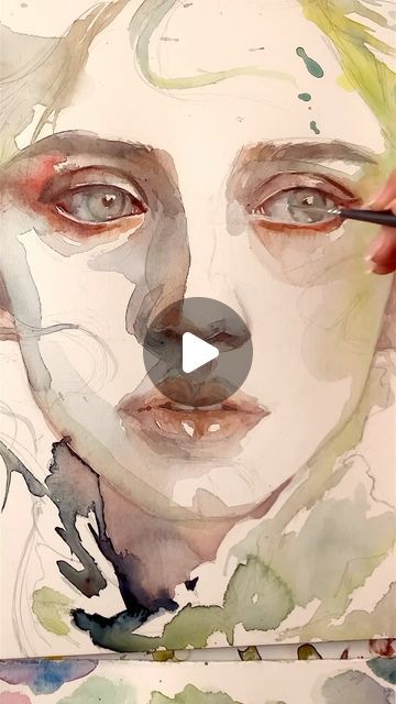 Watercolour Portrait Faces, Ink Portrait Drawing, Watercolour Face, Watercolor Faces, Watercolor Portrait Tutorial, Face Watercolor, Portrait Drawing Tips, Agnes Cecile, Painting Face