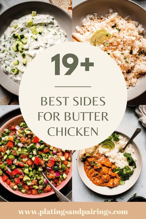 Vegetable Butter Chicken, Butter Chicken Appetizer, Veggie Butter Chicken, Sides For Curry Chicken, Sides For Indian Food, Sambals For Chicken Curry, Garlic Butter Chicken Sides, Rice For Indian Food, Chicken Tikka Masala Side Dishes