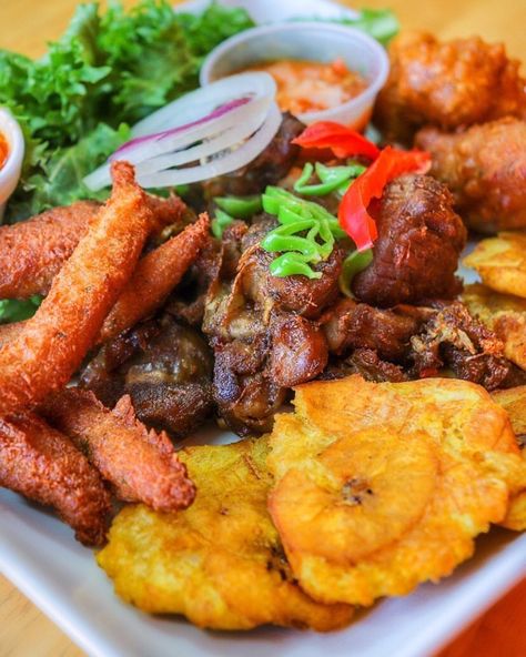 Neguess Creole Restaurant on Instagram: “It’s Fritay Friday!! Come try a plate or a platter to share. To Go only #fritay #fritayfriday #friday #haitian #haitianfood #plantains…” Ghanaian Culture, Ghanaian Food, Carribean Food, Ny Food, Haitian Food, African Cooking, Haitian Food Recipes, Creole Recipes, Island Food