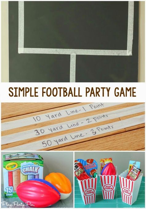 Pin The Football On The Goal Post, Baby Birthday Party Games, Kids Football Parties, Super Bowl Party Games, Super Bowl Activities, Fun Sports Games, Super Bowl Games, Football Party Games, Trophy Diy