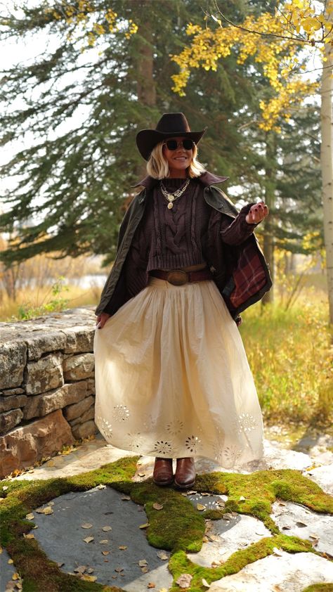 We The Free In A Daze Pullover curated on LTK Rainy Day Skirt Outfit Fall, Brown Tulle Skirt Outfit, Country Skirt Outfits, Brown Tulle Skirt, Tuille Skirt, Skirt Outfit Fall, Tulle Skirts Outfit, Peasant Skirt, Scandinavian Fashion