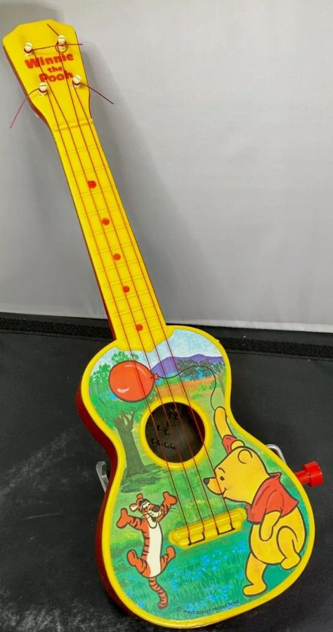 Painted Guitar, Disney Winnie The Pooh, Ukulele, Musical Instruments, Winnie The Pooh, 1960s, Musical, Music Instruments, Guitar