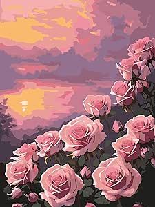 ZRIZQ Paint by Number for Adults Beginners,Pink Rose Paint by Numbers Kits on Canvas,Flower DIY Oil Painting Acrylic Paints for Home Wall Art Decor(12x16inch) Paints For Home, Acrylic Art Flowers, Paint By Number For Adults, Diy Oil Painting, Rose Oil Painting, Diy Oils, Flower Diy, Painted Boxes, Paint By Numbers