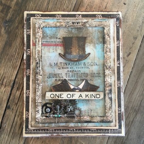 Steampunk Cards, Timmy Time, Distinguished Gentleman, Design Tape, Tim Holtz Stamps, Guy Cards, Tim Holtz Cards, Distress Crayons, Stock Design