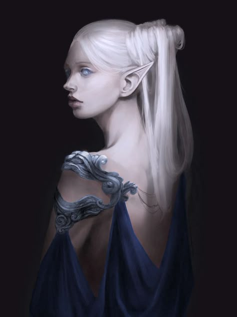 Winter Elf Dnd, Moon Elf, Elf Art, Star Wars Characters Pictures, Blue Fairy, Dungeons And Dragons Characters, Dnd Art, Dark Elf, Fantasy Rpg