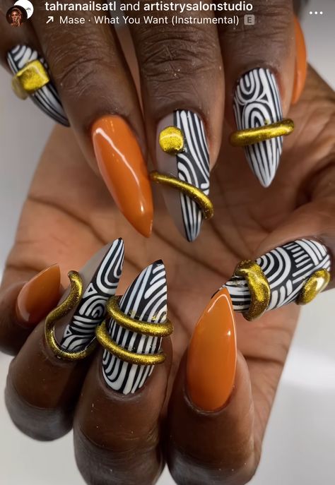 Crazy Gel Nails, African Nails Design, Giraffe Nails Designs, Afrocentric Nails, African Nail Designs, African Print Nails, Kwanzaa Nails, African Nails Design Black Women, Puerto Rico Nails Designs