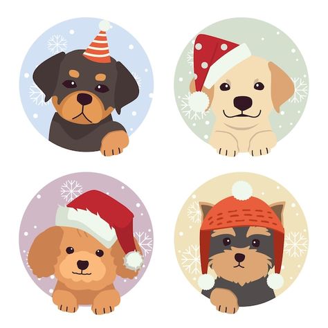 Dog Christmas Drawing, Christmas Dog Drawing, Dog In Snow, Winter Stickers, Deer Horn, 강아지 그림, Cute Christmas Wallpaper, Snow Dogs, Dog Wear