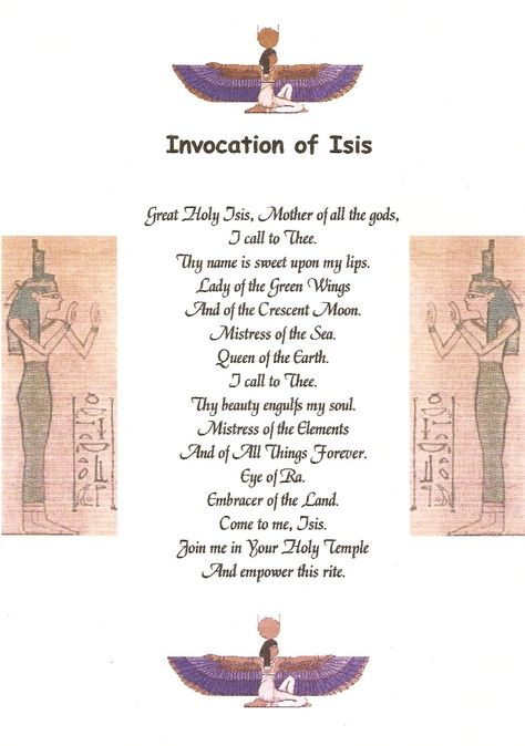 Invocation to Isis - Pinned by The Mystic's Emporium on Etsy Iris Egyptian Goddess, Universe Knowledge, Kemetic Spirituality, Egyptian Deity, Ancient Egyptian Gods, African Spirituality, Witchcraft Spell Books, Witch Spell Book, Ange Demon