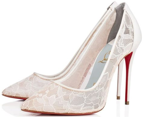 Red Bottom Wedding Shoes: 10 Christian Louboutin Bridal Heels for 2018 Louboutin Heels Wedding, White Louboutin Heels, Louboutin Wedding Heels, White Louboutin, White Lace Heels, Louboutin Wedding Shoes, Christian Louboutin Wedding, Christian Louboutin Wedding Shoes, Bride Heels