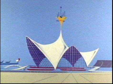 Jetson Populuxe Design, Jetsons Aesthetic, Heart System, Expo Poster, Space Age Aesthetic, Googie Architecture, Future Architecture, Tiki Bars, Space Tourism