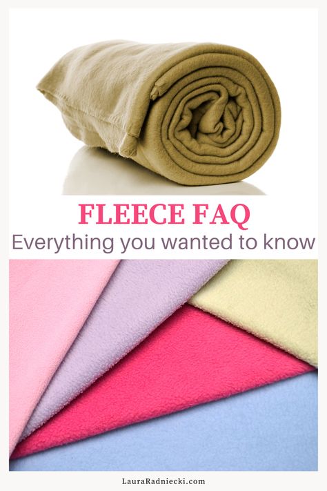 A post about Fleece FAQ - everything you need to know about fleece fabric. Flannel vs fleece, can you iron fleece, how to sew fleece & more. Fleece Fabric By The Yard, Sewing With Fleece, Fleece Sewing Patterns, Fleece Blanket Edging, Fleece Sewing, Fleece Sewing Projects, Fleece Projects, No Sew Blankets, Fleece Tie Blankets