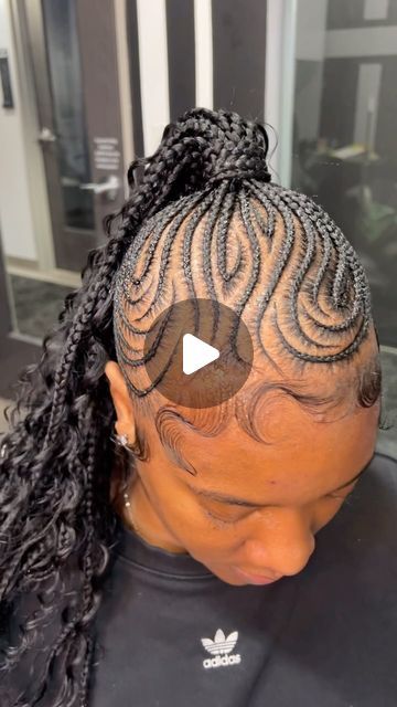 Atlanta Stitch Braids // Erica on Instagram: "Remixed this look with a boho ponytail✌🏾 #stitchbraids #braids #atlantabraids #smallstitchbraids #mariettabraider #atlantabraider #kennesawbraider" Boho Ponytail, Braid Gel, Design Braids, Hair Foam, Scalp Braids, Black Kids Braids Hairstyles, Edge Control, Stitch Braids, Kids' Braids