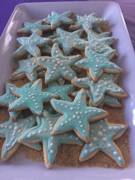 Church Food Ideas, Sea Animal Birthday, Beach Theme Party Ideas, Starfish Cookies, Cartoon Starfish, Beach Theme Party, Engagement Party Planning, Ocean Theme Birthday, Event Tables