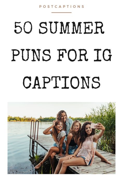 If you’re looking for some fun captions to post on your Instagram this season, look no further. We’ve collected the best summer puns for you to use. So go ahead and caption your summer pics with a smile – summer lovin’ never felt so good! Summer Friends Quotes, Ig Captions Summer, Funny Beach Captions Hilarious, Summertime Instagram Captions, Sassy Summer Captions, Pun Captions Instagram, Funny Summer Captions, Summer Puns Captions, Summer Lovin Quotes