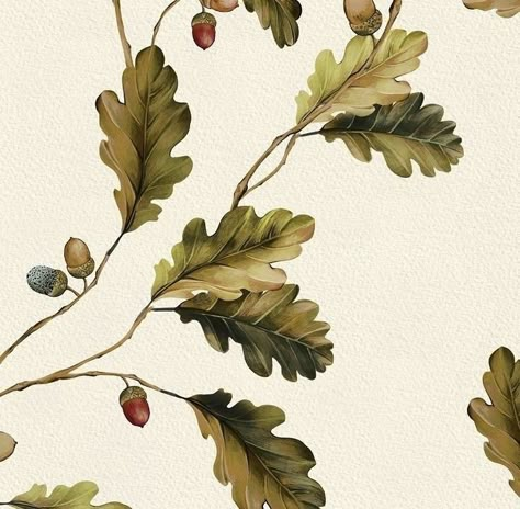 Oak Leaf Tattoos, Module Design, Speckled Eggs, House Wallpaper, Large Scale Wallpaper, Leaf Drawing, Fall Watercolor, Scale Wallpaper, Wallpaper Fabric