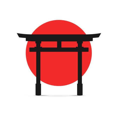 Japanese Simple Drawing, Japanese Gate Tattoo, Japan Drawing Easy, Japanese Drawing Simple, Torii Gate Tattoo, Japanese Samurai Tattoo Design, Doodle Japanese, Japan Symbol, Small Japanese Tattoo