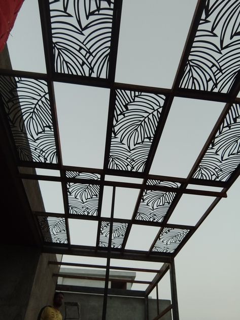 Metal Pergola Steel, Metal Jali Design, Archways In Homes, Steel Grill Design, Window Grills, Grill Designs, Balcony Roof, Roof Skylight, Skylight Design