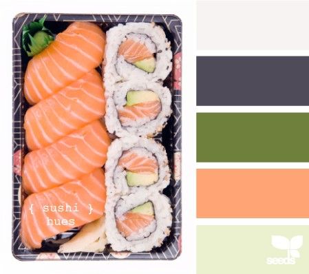 Kitchen Palette, Navy Color Scheme, Seeds Color, Sushi Design, Salmon Sushi, Color Me Beautiful, Pastel Colour Palette, Design Seeds, Paint Chips