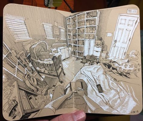 Toned Paper Drawing, Paul Heaston, Observational Drawing, Drawing Sketchbook, Perspective Art, Toned Paper, Arte Sketchbook, A Level Art, Paper Drawing