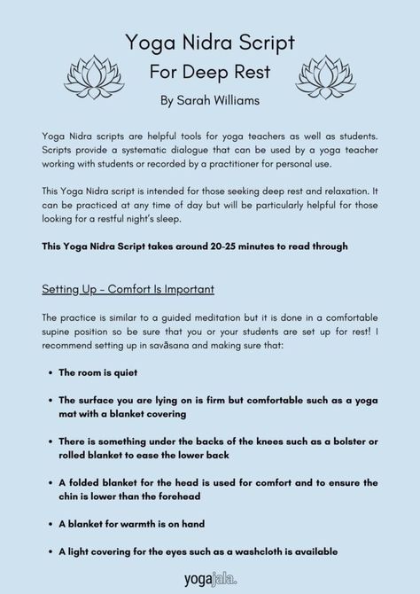 Yoga Nidra Script, Relaxation Scripts, Yoga Words, Yoga Thoughts, Yoga Nidra Meditation, Deep Rest, Guided Meditation Scripts, Yoga Reading, Yoga Teacher Resources