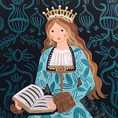 Queen Isabella I of Castille - for our 2015 #riflepaperco Monarch Calendar Queen Isabella, Queen Drawing, Anna Bond, Pop Illustration, Instagram Queen, People Illustration, Illustration Girl, Childrens Illustrations, Cute Illustration